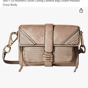 She + Lo Silver Cream Metallic Cross Body